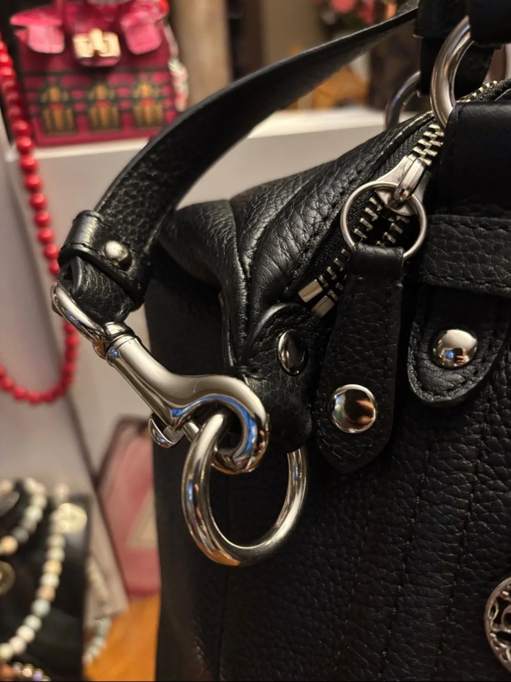 Coach Madison Alexandra Black Pebbled Leather Tote - Picture 5 of 13
